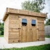 Abri Thizy 11,53m² En Bois Thermo Traité Et Toiture En Acier HABRITA -Boutique De Jardin abri thizy 1153m en bois thermo traite et toit en acier habrita