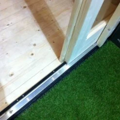 Abri Toit Plat En Bois Massif 19mm Qubic 6,05m² + Appentis 5,6m² Gris Terre - Karibu -Boutique De Jardin abri toit plat en bois massif 19mm qubic 605m appentis 56m gris terre karibu 4