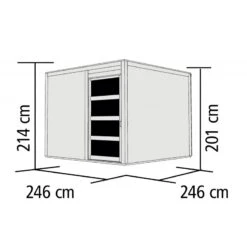 Abri Toit Plat En Bois Massif 19mm Qubic 6,05m² - Karibu -Boutique De Jardin abri toit plat qubic de 605m en bois massif 19mm karibu 1