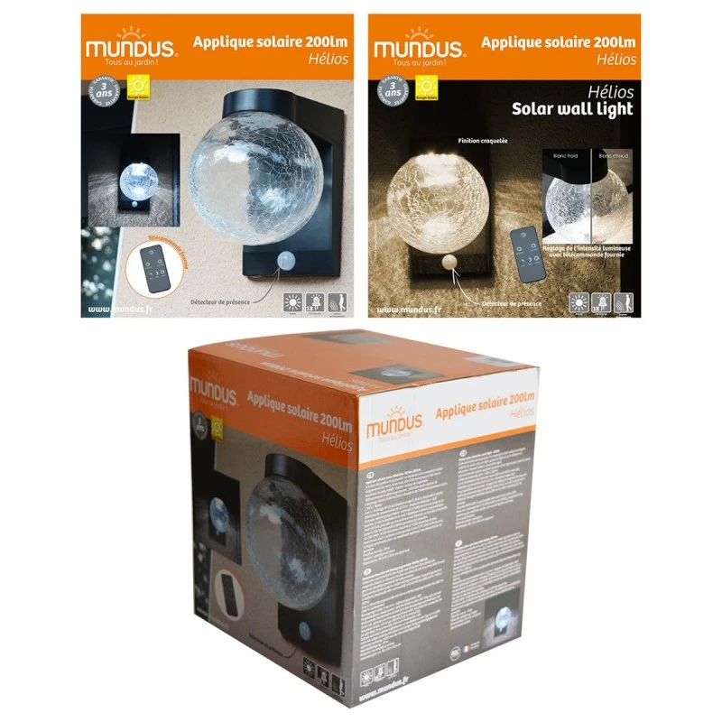 Applique Solaire Décorative Helios 200lm Avec Détection - MUNDUS 7 Applique Solaire Décorative Helios 200lm Avec Détection - MUNDUS – Image 5