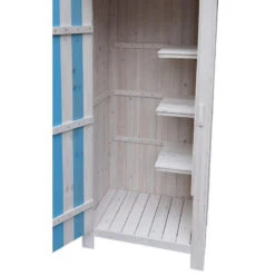 Armoire De Jardin En Bois Lasuré Bleu Et Blanc 0,41m² - Habrita 11 Armoire De Jardin En Bois Lasuré Bleu Et Blanc 0,41m² - Habrita -Boutique De Jardin armoire de jardin en bois lasure bleu et blanc 041m habrita 4
