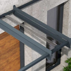 Auvent Marquise En Acrylique Gris Clair NANCY™ 3000 – Canopia By Palram -Boutique De Jardin auvent marquise en acrylique gris clair nancy 3000 canopia 3