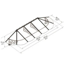 Auvent Marquise En Polycarbonate 4mm Lily XL™ 2600 – Canopia -Boutique De Jardin auvent marquise en polycarbonate 4mm lily xl 3150 canopia 2
