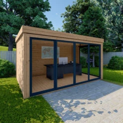 Bureau De Jardin En Bois Massif 11,8m² - Madriers 40mm Traités Teinté Marron Gardy Shelter 10 Bureau De Jardin En Bois Massif 11,8m² - Madriers 40mm Traités Teinté Marron Gardy Shelter -Boutique De Jardin bureau de jardin en bois massif 118m madriers 40mm traites teinte marron gardy shelter 2