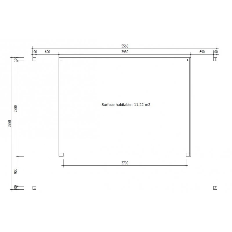 Bureau De Jardin En Bois Massif Avec Terrasse 16,5m² - Madriers 40mm Gardy Shelter 4 Bureau De Jardin En Bois Massif Avec Terrasse 16,5m² - Madriers 40mm Gardy Shelter – Image 2