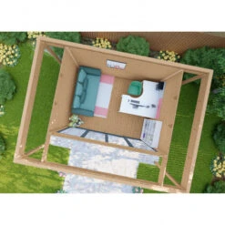 Bureau De Jardin En Bois Massif Avec Terrasse 16,5m² - Madriers 40mm Traités Et Teintés Marron Gardy Shelter -Boutique De Jardin bureau de jardin en bois massif avec terrasse 165m madriers 40mm traites et teintes marron gardy shelter 4