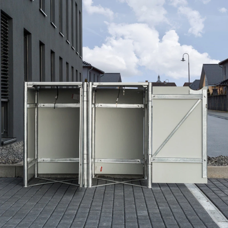 Cache-poubelle 2 Compartiments Müllbox En Aluminium Gris 2x240L – HIDE 6 Cache-poubelle 2 Compartiments Müllbox En Aluminium Gris 2x240L – HIDE – Image 4