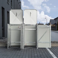 Cache-poubelle 2 Compartiments Müllbox En Aluminium Noir 2x240L – HIDE -Boutique De Jardin cache poubelle 2 compartiments mullbox en aluminium noir 2x240l hide 3