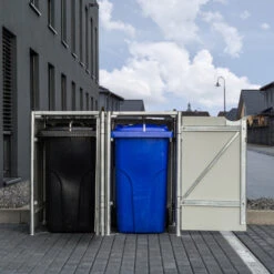 Cache-poubelle 2 Compartiments Müllbox En Aluminium Noir 2x240L – HIDE -Boutique De Jardin cache poubelle 2 compartiments mullbox en aluminium noir 2x240l hide 4