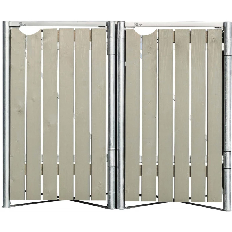 Cache-poubelle 2 Compartiments Müllbox En Bois Traité Gris 2x140L – HIDE 4 Cache-poubelle 2 Compartiments Müllbox En Bois Traité Gris 2x140L – HIDE – Image 2