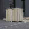 Cache-poubelle 2 Compartiments Müllbox En Bois Traité Gris 2x240L – HIDE -Boutique De Jardin cache poubelle 2 compartiments mullbox en bois traite gris 2x240l hide