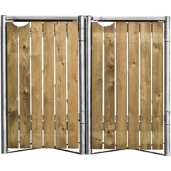 Cache-poubelle 2 Compartiments Müllbox En Bois Traité Naturel 2x140L – HIDE -Boutique De Jardin cache poubelle 2 compartiments mullbox en bois traite naturel 2x140l hide 2