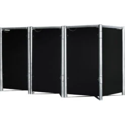 Cache-poubelle 3 Compartiments Müllbox En Aluminium Noir 3x240L – HIDE -Boutique De Jardin cache poubelle 3 compartiments mullbox en aluminium noir 3x240l hide 2