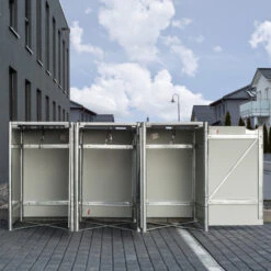 Cache-poubelle 3 Compartiments Müllbox En Aluminium Noir 3x240L – HIDE -Boutique De Jardin cache poubelle 3 compartiments mullbox en aluminium noir 3x240l hide 4