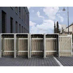 Cache-poubelle 4 Compartiments Müllbox En Bois Traité Gris 4x240L – HIDE 8 Cache-poubelle 4 Compartiments Müllbox En Bois Traité Gris 4x240L – HIDE -Boutique De Jardin cache poubelle 4 compartiments mullbox en bois traite gris 4x240l hide 2