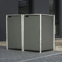 Cache-poubelle 2 Compartiments Müllbox En Aluminium Gris 2x140L – HIDE 11 Cache-poubelle 2 Compartiments Müllbox En Aluminium Gris 2x140L – HIDE -Boutique De Jardin cache poubelle mullbox en aluminium gris 2x140l hide 3