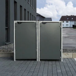 Cache-poubelle 2 Compartiments Müllbox En Aluminium Gris 2x140L – HIDE 12 Cache-poubelle 2 Compartiments Müllbox En Aluminium Gris 2x140L – HIDE -Boutique De Jardin cache poubelle mullbox en aluminium gris 2x140l hide 4