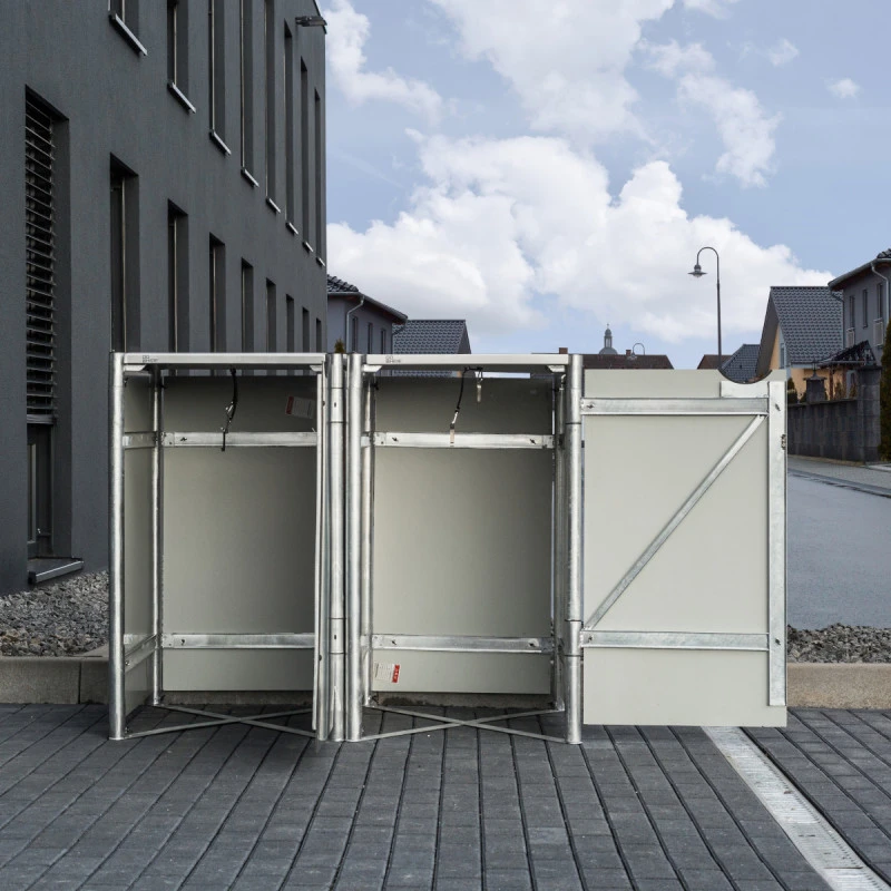 Cache-poubelle 2 Compartiments Müllbox En Aluminium Gris 2x140L – HIDE 8 Cache-poubelle 2 Compartiments Müllbox En Aluminium Gris 2x140L – HIDE – Image 6