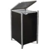 Cache-poubelle Müllbox En Aluminium Noir 140L – HIDE -Boutique De Jardin cache poubelle mullbox en aluminium noir 140l hide