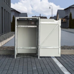 Cache-poubelle Müllbox En Aluminium Noir 140L – HIDE -Boutique De Jardin cache poubelle mullbox en aluminium noir 140l hide 3