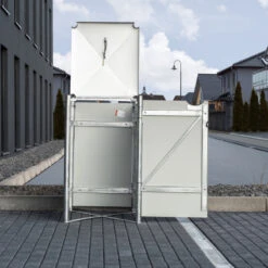 Cache-poubelle Müllbox En Aluminium Noir 140L – HIDE -Boutique De Jardin cache poubelle mullbox en aluminium noir 140l hide 4