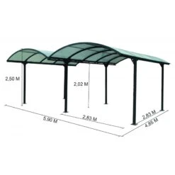 Carport 2 Voitures En Aluminium Et Polycarbonate 6mm ANTI-UV - Habrita 10 Carport 2 Voitures En Aluminium Et Polycarbonate 6mm ANTI-UV - Habrita -Boutique De Jardin carport 2 voitures en aluminium et polycarbonate 6mm anti uv 2