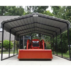 Carport à Toit En Acier Galvanisé 22,57m² Couleur Anthracite – Shelter Logic -Boutique De Jardin carport 2257m a toit en acier galvanise couleur anthracite shelter logic 4