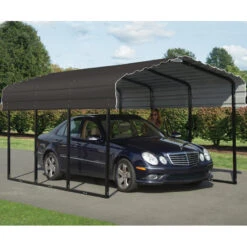 Carport à Toit En Acier Galvanisé 13,8m² Couleur Anthracite – Shelter Logic -Boutique De Jardin carport a toit en acier galvanise 138m couleur anthracite shelter logic 2