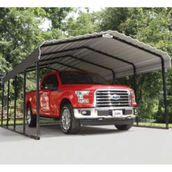 Carport à Toit En Acier Galvanisé 18,3m² Couleur Anthracite – Shelter Logic -Boutique De Jardin carport a toit en acier galvanise 183m couleur anthracite shelter logic 2