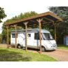 Carport Camping Car 32,40m² En Bois Autoclave Teinté Marron Forest Style -Boutique De Jardin carport camping car 3240m en bois autoclave teinte marron madeira