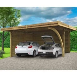 Carport Configuré 6x5x2,5m En Bois Traité Autoclave - SOLID