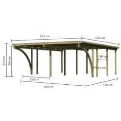 Carport Double Eco2 + Toit PVC 38,25m²+ 2 Arcs D’entrée - Karibu -Boutique De Jardin carport double eco2 toit pvc 3825m 2 arcs dentree karibu 2