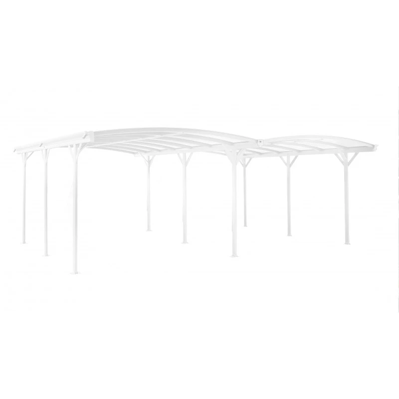 Carport Double En Aluminium Laqué Blanc Et Polycarbonate 6mm X-METAL 8 Carport Double En Aluminium Laqué Blanc Et Polycarbonate 6mm X-METAL – Image 6
