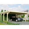 Carport Double En Bois Autoclave 28,3m² Et Toit En Acier – KARIBU 2 Carport Double En Bois Autoclave 28,3m² Et Toit En Acier – KARIBU -Boutique De Jardin carport double en bois autoclave 283m et toit en acier karibu