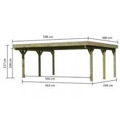 Carport Double En Bois Autoclave 28,3m² Et Toit En Acier – KARIBU 10 Carport Double En Bois Autoclave 28,3m² Et Toit En Acier – KARIBU -Boutique De Jardin carport double en bois autoclave 283m et toit en acier karibu 2