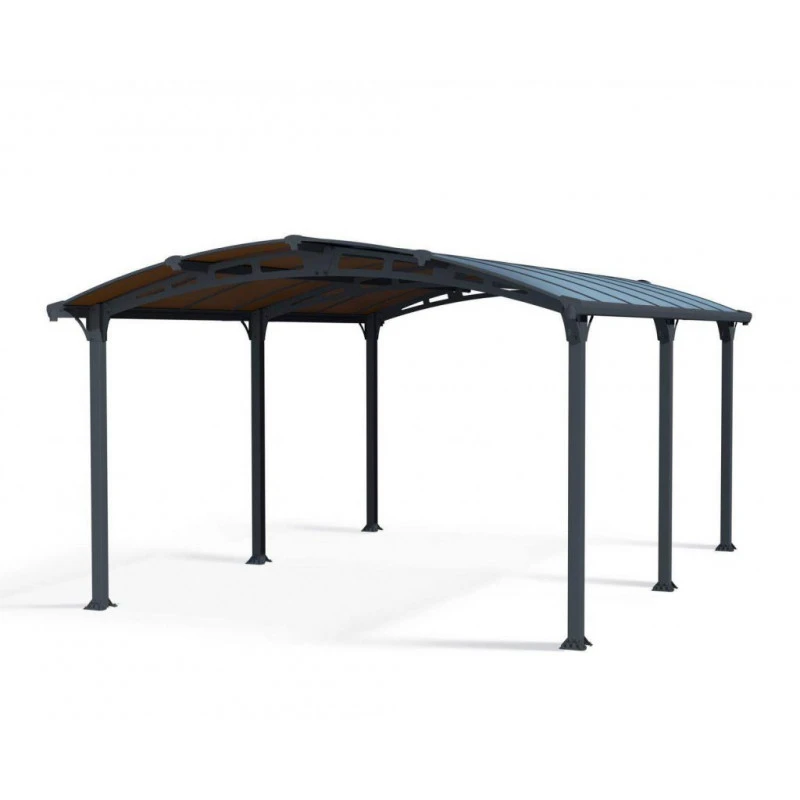 Carport En Alu Gris Et Polycarbonate 1 Voiture 18,2m² Arcadia™ 5000 – Canopia 4 Carport En Alu Gris Et Polycarbonate 1 Voiture 18,2m² Arcadia™ 5000 – Canopia – Image 2