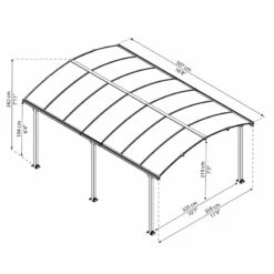 Carport En Alu Gris Et Polycarbonate 1 Voiture 18,2m² Arcadia™ 5000 – Canopia 10 Carport En Alu Gris Et Polycarbonate 1 Voiture 18,2m² Arcadia™ 5000 – Canopia -Boutique De Jardin carport en alu gris et polycarbonate 1 voiture 182m arcadia 5000 canopia 2