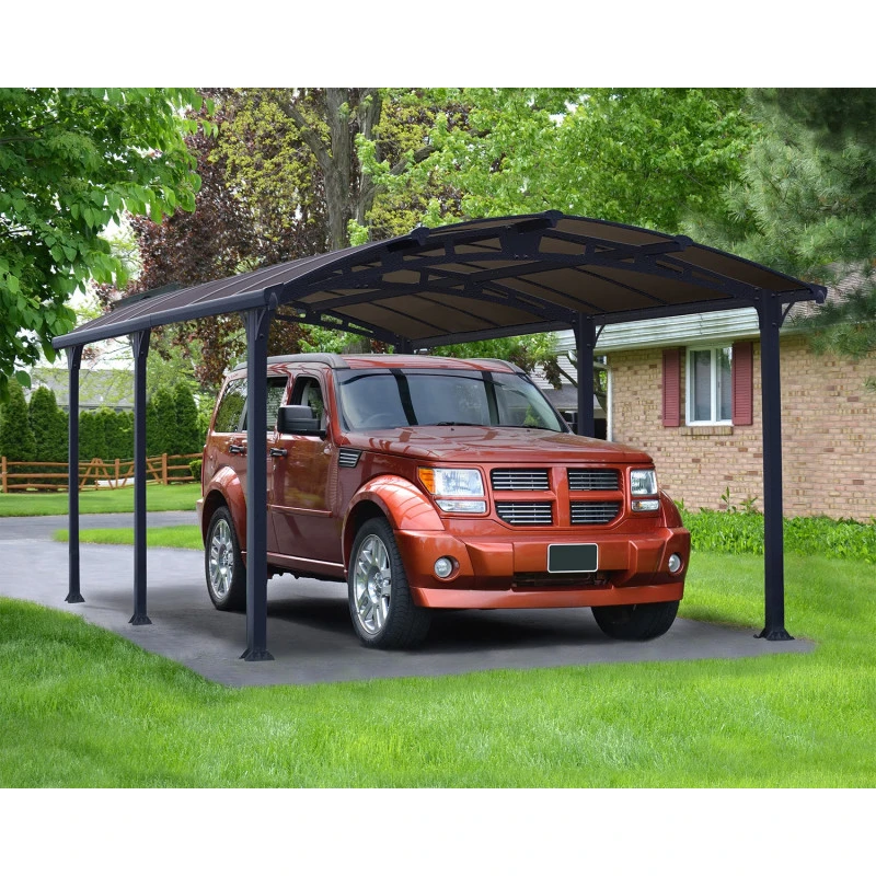 Carport En Alu Gris Et Polycarbonate 1 Voiture 18,2m² Arcadia™ 5000 – Canopia 6 Carport En Alu Gris Et Polycarbonate 1 Voiture 18,2m² Arcadia™ 5000 – Canopia – Image 4