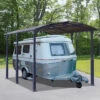 Carport En Alu Gris Et Polycarbonate 1 Voiture 18,2m² Arcadia Alpine 5000 - CANOPIA -Boutique De Jardin carport en alu gris et polycarbonate 1 voiture 182m arcadia alpine 5000 canopia