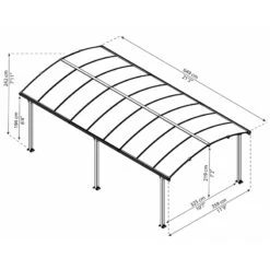Carport En Alu Gris Et Polycarbonate 1 Voiture 23,3m² Arcadia™ 6400 – Canopia -Boutique De Jardin carport en alu gris et polycarbonate 1 voiture 233m arcadia 6400 canopia 2