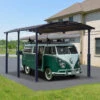 Carport En Alu Gris Et Polycarbonate 1 Voiture 23,3m² Arcadia Alpine 6400 - Canopia -Boutique De Jardin carport en alu gris et polycarbonate 1 voiture 233m arcadia alpine 6400 canopia