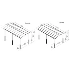 Carport En Alu Gris Et Polycarbonate 1 Voiture 23,3m² Arcadia Alpine 6400 - Canopia -Boutique De Jardin carport en alu gris et polycarbonate 1 voiture 233m arcadia alpine 6400 canopia 2