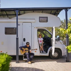 Carport En Alu Gris Et Polycarbonate 1 Voiture 31m² Arcadia Alpine 8500 - Canopia -Boutique De Jardin carport en alu gris et polycarbonate 1 voiture 31m arcadia alpine 8500 canopia 5