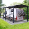 Carport En Alu Gris Et Polycarbonate 1 Voiture 38,7m² Arcadia Alpine 10600 - Canopia -Boutique De Jardin carport en alu gris et polycarbonate 1 voiture 387m arcadia alpine 10600 canopia