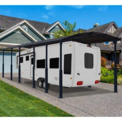 Carport En Alu Gris Et Polycarbonate 1 Voiture 46,3m² Arcadia Alpine 12700 - Canopia -Boutique De Jardin carport en alu gris et polycarbonate 1 voiture 463m arcadia alpine 12700 canopia 1