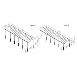 Carport En Alu Gris Et Polycarbonate 1 Voiture 46,3m² Arcadia Alpine 12700 - Canopia -Boutique De Jardin carport en alu gris et polycarbonate 1 voiture 463m arcadia alpine 12700 canopia 3