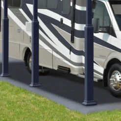 Carport En Alu Gris Et Polycarbonate 1 Voiture 46,3m² Arcadia Alpine 12700 - Canopia -Boutique De Jardin carport en alu gris et polycarbonate 1 voiture 463m arcadia alpine 12700 canopia 4