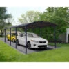 Carport En Alu Gris Et Polycarbonate 31m² Arcadia™ 8500 – Canopia -Boutique De Jardin carport en alu gris et polycarbonate 31m arcadia 8500 canopia