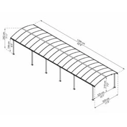Carport En Alu Gris Et Polycarbonate 46,3m² Arcadia™ 12700 – Canopia -Boutique De Jardin carport en alu gris et polycarbonate 463m arcadia 12700 canopia 2