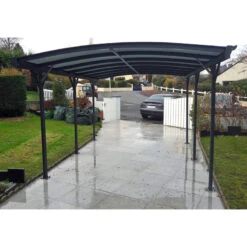 Carport En Aluminium Anthracite 3x5,05m Et Polycarbonate 6mm X-METAL -Boutique De Jardin carport en aluminium anthracite 3x505m et polycarbonate 6mm x metal 5